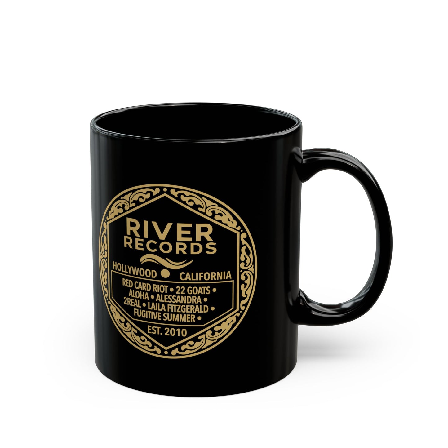 River Records Black Mug