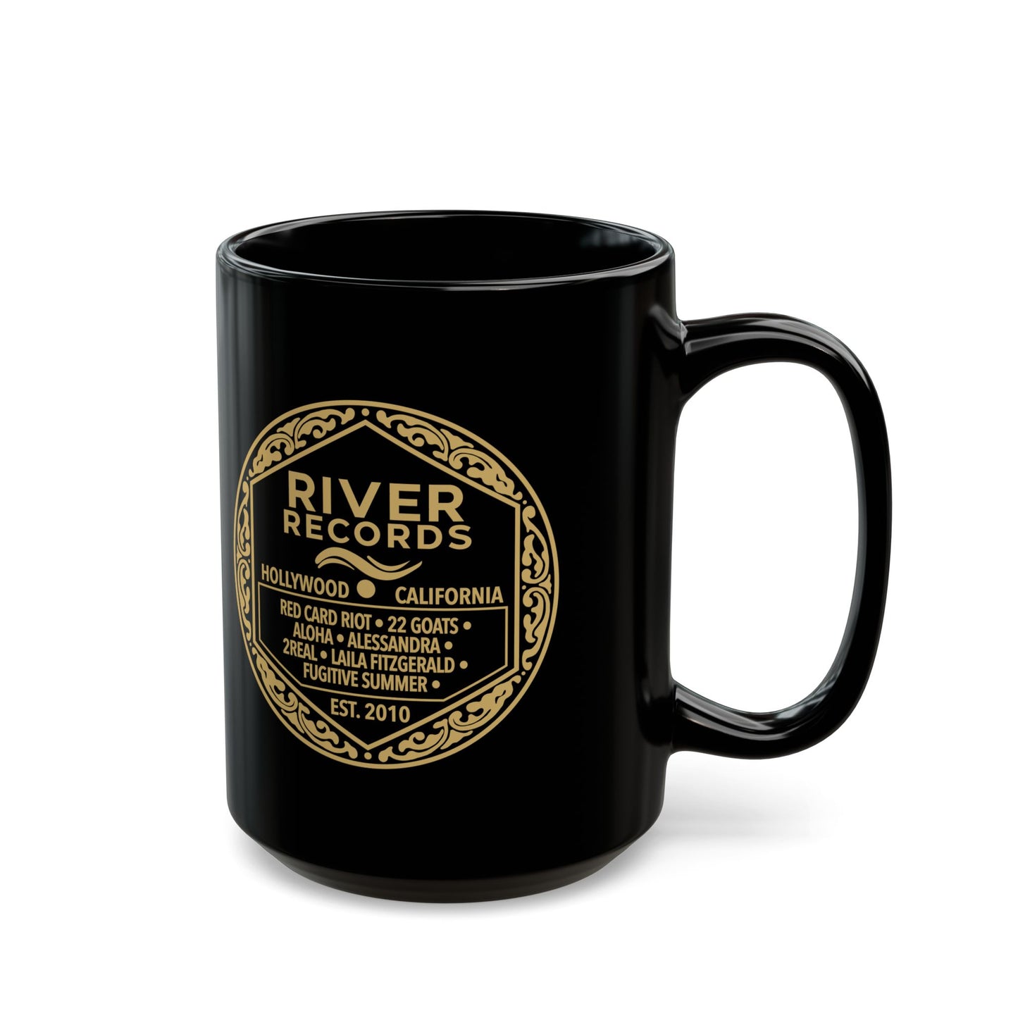 River Records Black Mug