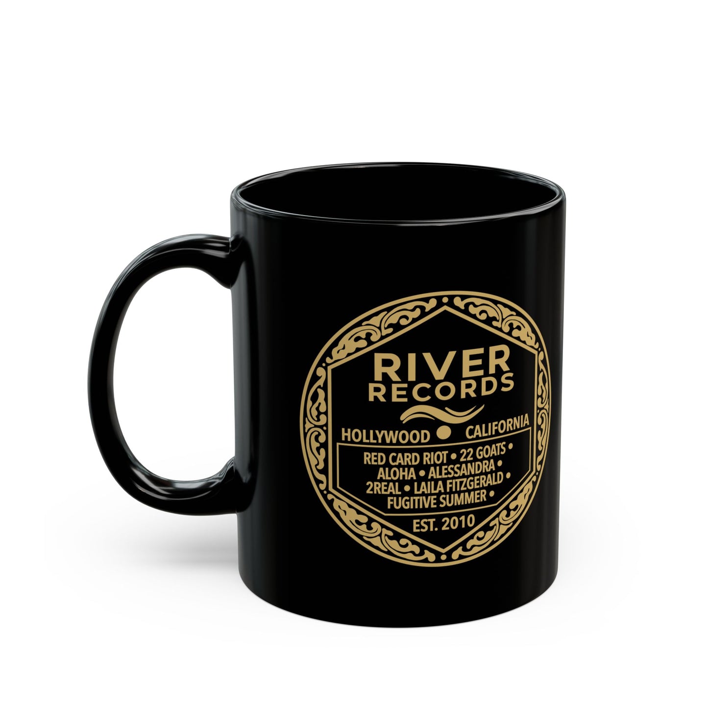 River Records Black Mug