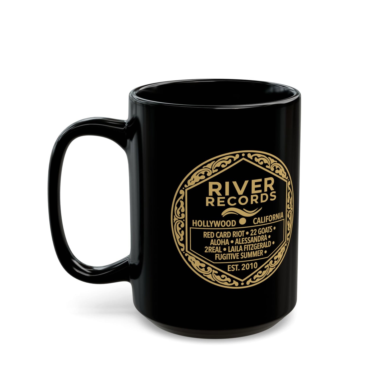 River Records Black Mug