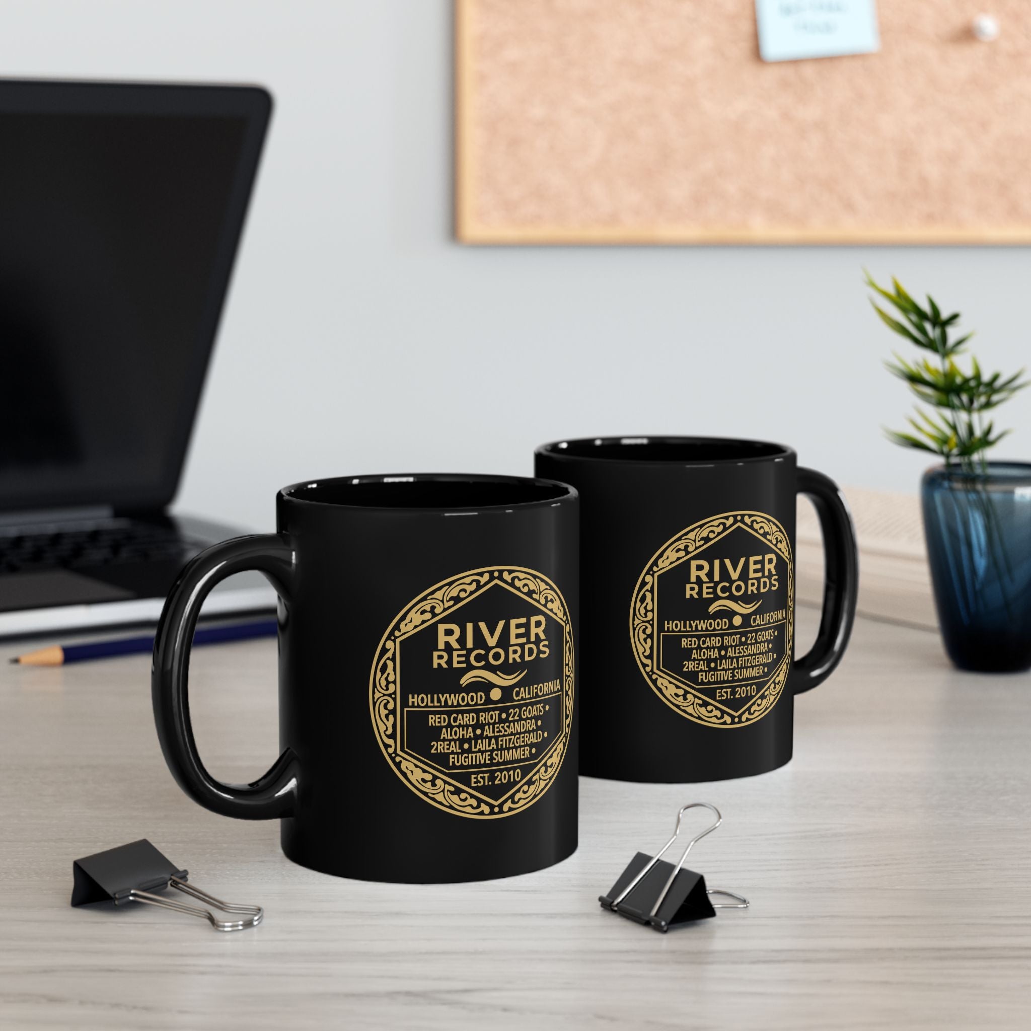 River Records Black Mug