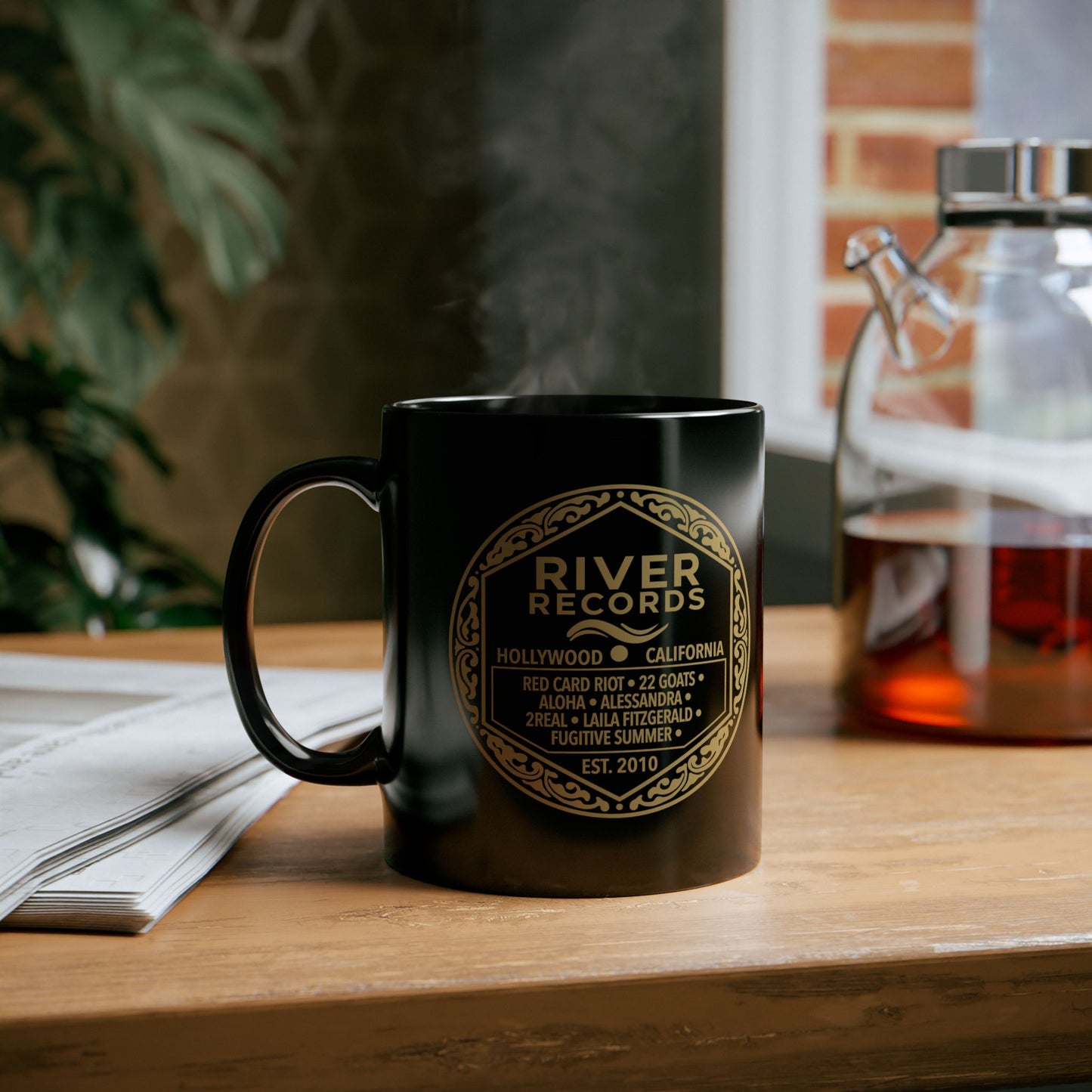 River Records Black Mug